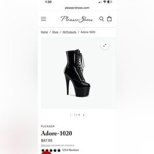 Black patent leather Pleaser pole dance shoes 7 inch stiletto size 7